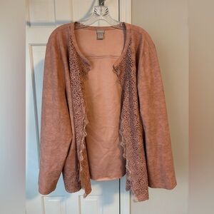 Chico's Dusty Rose Cutout Cardigan